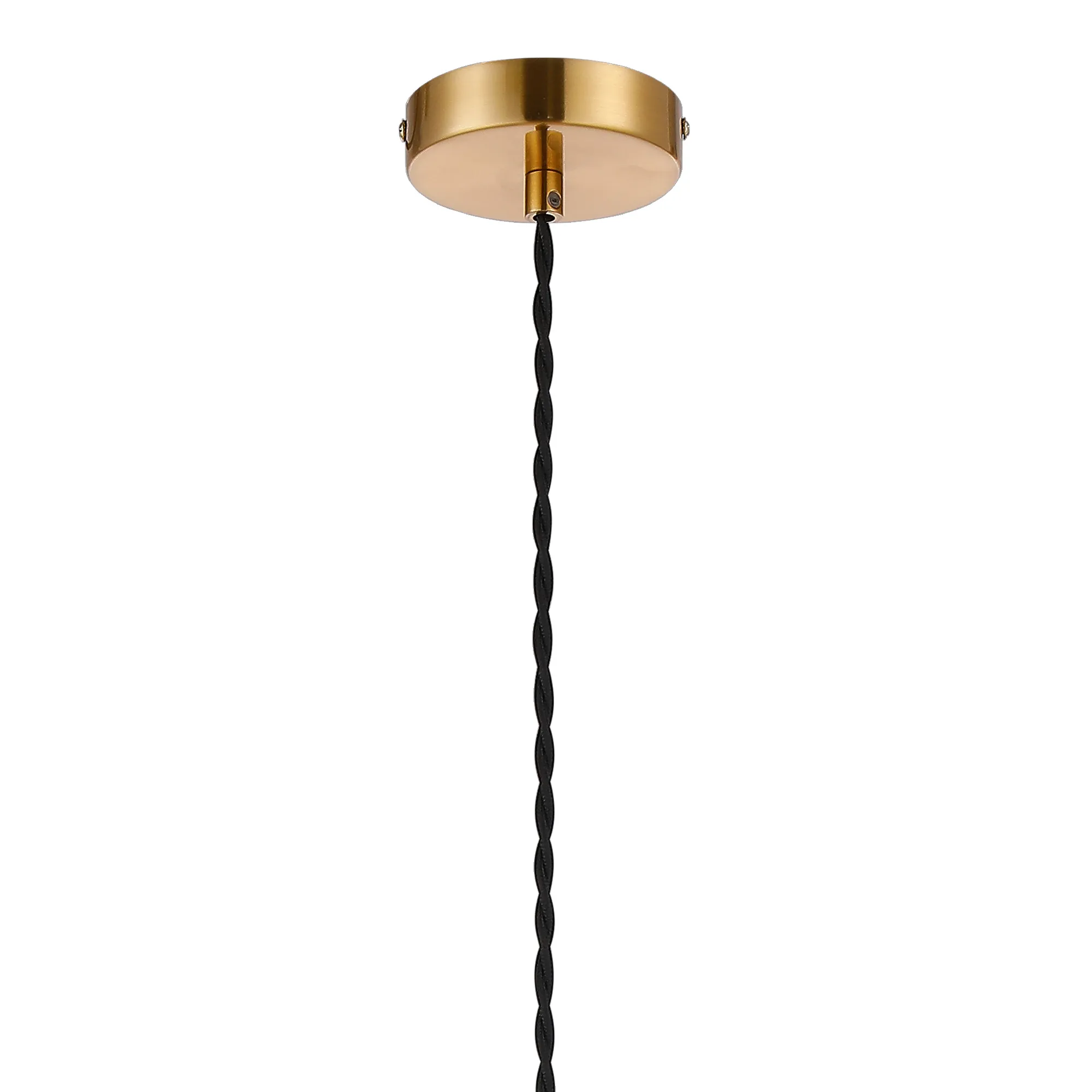 Cawdor Single Pendant, 1 Light E27, Gilt Bronze/Black/Opal Pumpkin Glass DK1141  Deco Cawdor